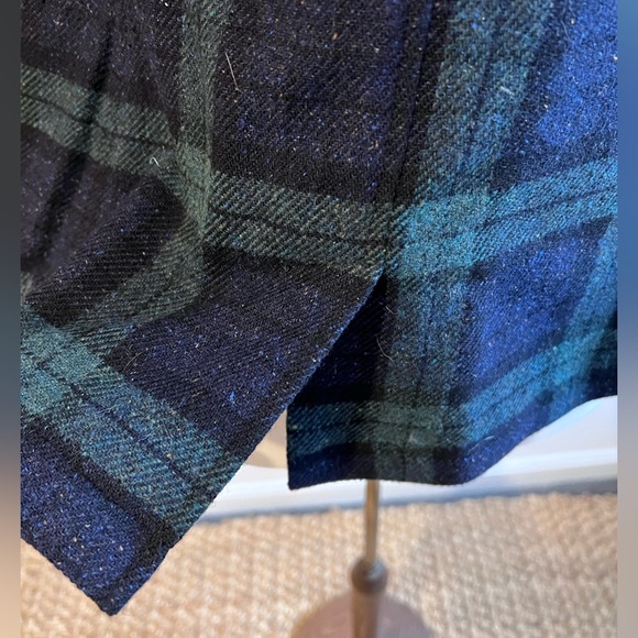 Blackwatch Plaid Wool Blend Snapfront Jacket Blazer Sz Small Stand Collar - Picture 3 of 16